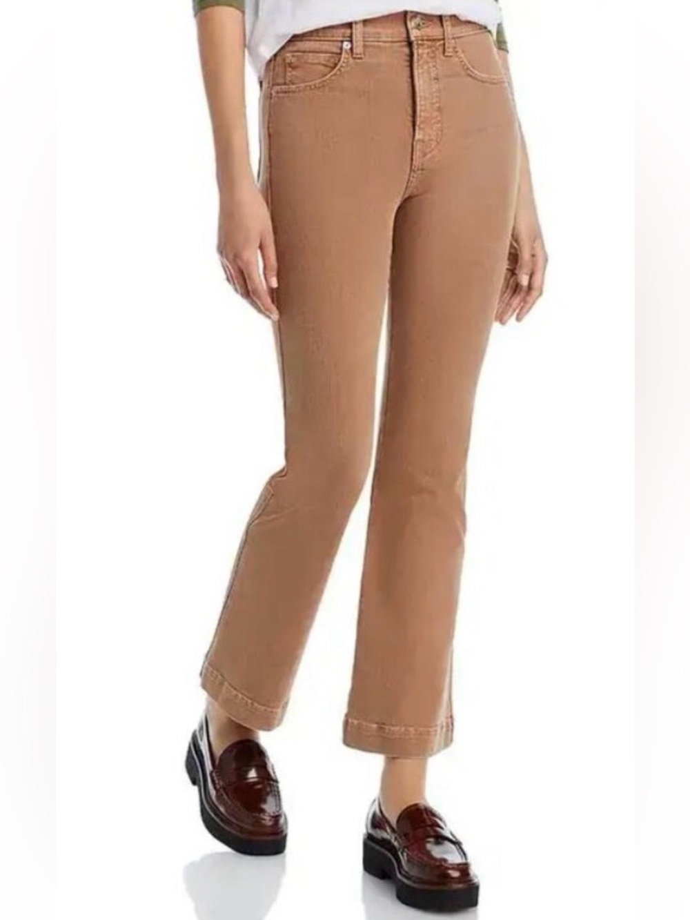 Veronica Beard Carson High Rise Ankle Flare Tan Sierra Jeans Size 27
